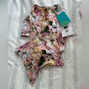 Posh Peanut Pink Floral Baby Gown